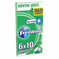FREEDENT Chewing-gum menthe verte 6x10 pièces  84g