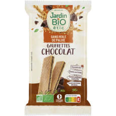 JARDIN BIO ETIC Gaufrettes croustillantes au chocolat vegan sans lactose ss huile de palme 14 gaufrettes 200g