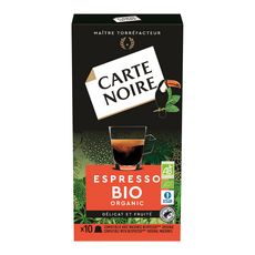 CARTE NOIRE Capsules de café bio délicat et fruité compatibles Nespresso 10 capsules 53g