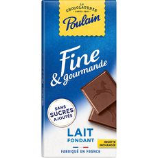 POULAIN Ligne gourmande tablette de chocolat au lait sans sucres ajoutés 1 pièce 100g