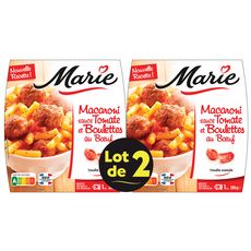 MARIE Macaroni sauce tomate et boulettes au bœuf 2 portions 2x280g