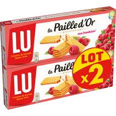 Paille D Or Gaufrettes Fourrees A La Framboise 2 Paquets 2x170g Pas Cher A Prix Auchan