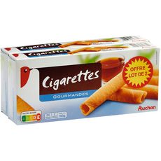 AUCHAN Cigarettes gourmandes 2 paquets 180g
