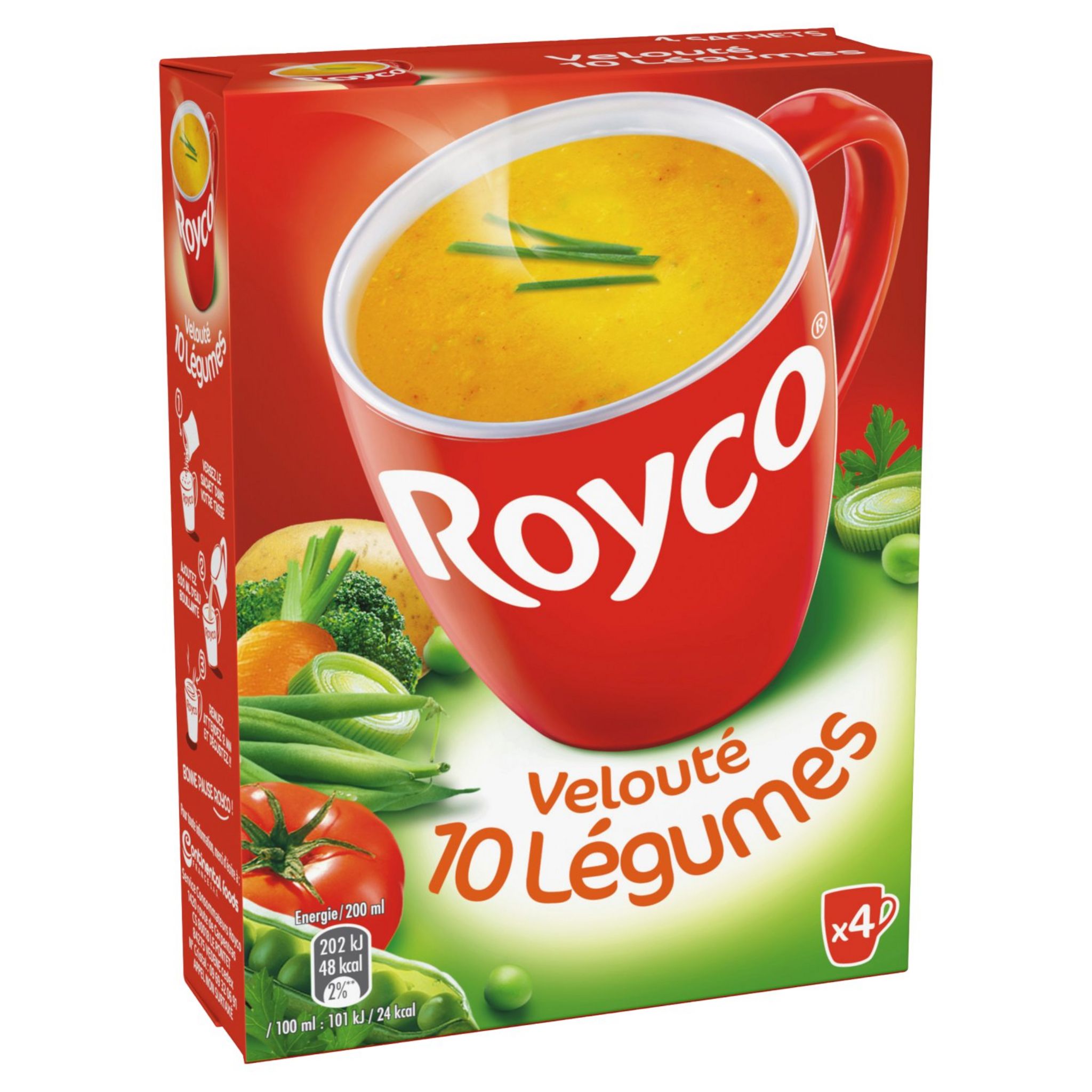 ROYCO Soupe instantanée velouté aux 10 légumes 4 sachets 4x20cl pas cher 