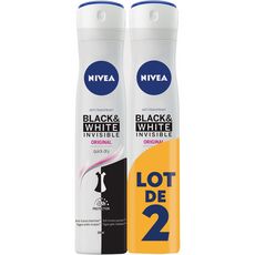 NIVEA Black & white déodorant spray 48h femme anti-transpirant 2x200ml