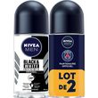 NIVEA MEN Black & White Déodorant bille homme 48h anti-transpirant 2x50ml