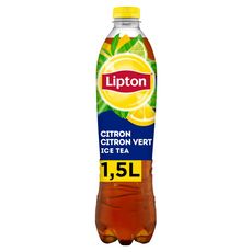 LIPTON Boisson Ice tea à base de thé saveur citron citron vert 1,5l
