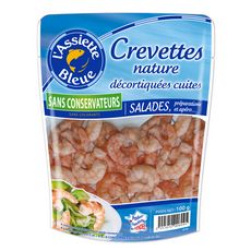 L'ASSIETTE BLEUE Crevettes cuites natures décortiquées sans conservateurs 100g