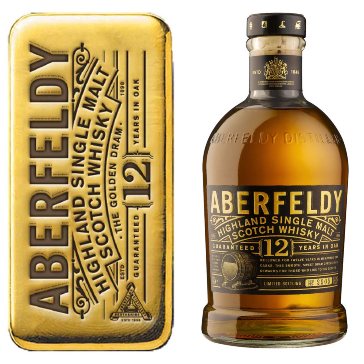 ABERFELDY Coffret Scotch whisky single malt 12 ans 40% avec étui 70cl pas  cher 