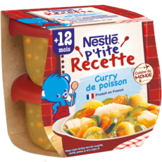 NESTLE P'tite Recette bol curry de poisson dès 12 mois 2x200g
