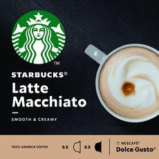 STARBUCKS Capsules de café latte macchiato compatibles Dolce Gusto 2X6 capsules 129g