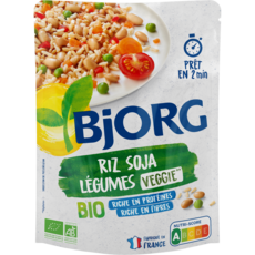 BJORG Riz et soja aux légumes printaniers bio veggie en poche 1 à 2 personnes 250g