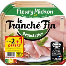 FLEURY MICHON Jambon dégustation le tranché fin 2+1 offert 3x120g