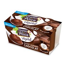 CHARLES & ALICE Dessert végétal au chocolat 2x110g
