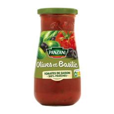 PANZANI Sauce aux tomates fraîches olives et basilic sans conservateur, en bocal 400g