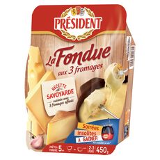 PRESIDENT Fondue aux 3 fromages 2-3 personnes 450g
