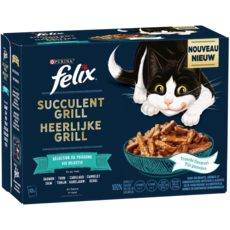 FELIX Sachet repas succulent grill poisson pour chat 12x80g