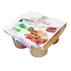 THOMAS LE PRINCE Coupelles bio pomme framboise poire rhubarbe sans sucres ajoutés 4x130g