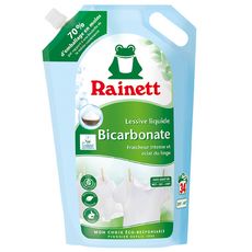RAINETT Lessive liquide écologique au bicarbonate fraîcheur intense et éclat du linge 34 lavages 1,7l
