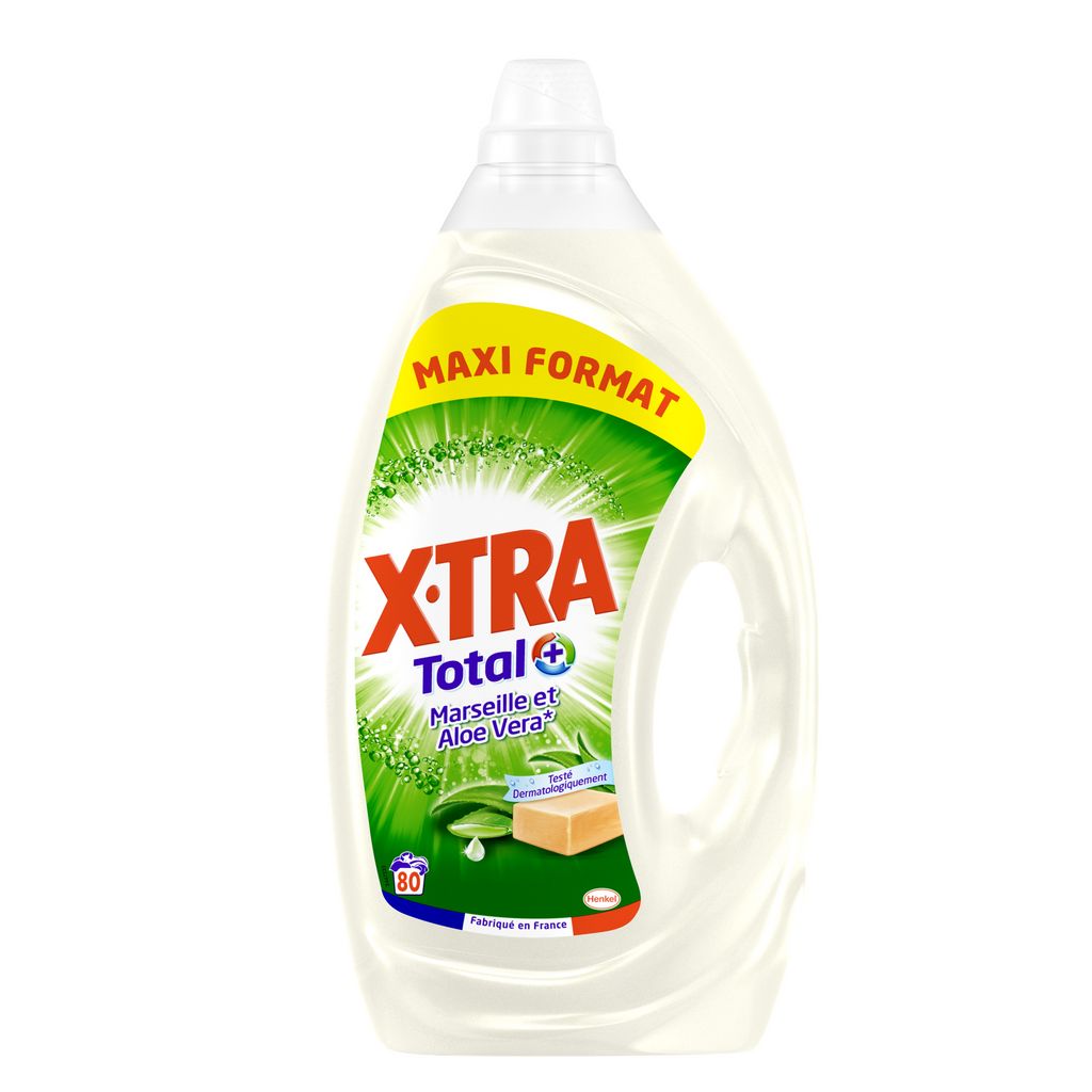 X-TRA Total+ Lessive diluée fraîcheur longue durée 80 lavages 4l