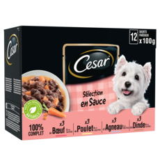 CESAR Sachets repas sélection en sauce pour chien 12x100g