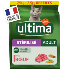 ULTIMA Affinity Aliment pour chat stérilisé boeuf   7,5kg +2,5kg offerts