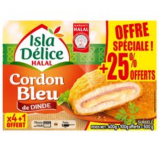 ISLA DELICE Cordon bleu de dinde halal 4+1 offert 500g