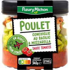 FLEURY MICHON Poulet conchiglie au basilic et mozzarella à la sauce tomates 340g