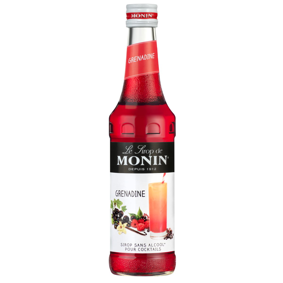 SIROP MONIN Sirop grenadine sans alcool pour cocktail bouteille verre 33cl  pas cher 