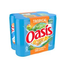 OASIS Boisson aux fruits goût tropical boîtes slim 6x33cl