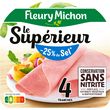FLEURY MICHON Jambon Le Supérieur réduit en sel sans nitrite 4 tranches 140g