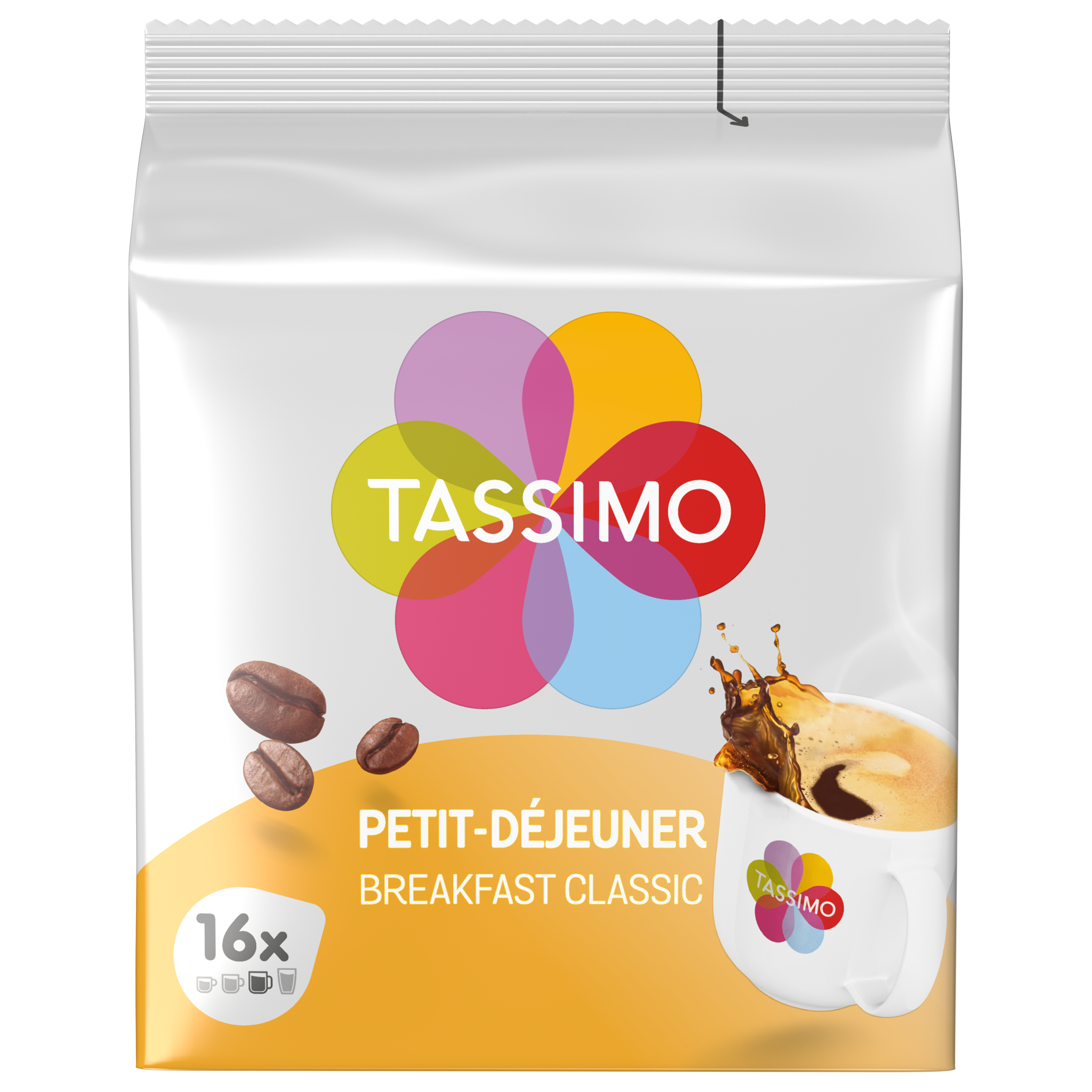 TASSIMO TASSIMO CAFE DOSETTES PETIT DEJEUNER CLASSIQUE 16 PC L 16 dosettes  128g pas cher 