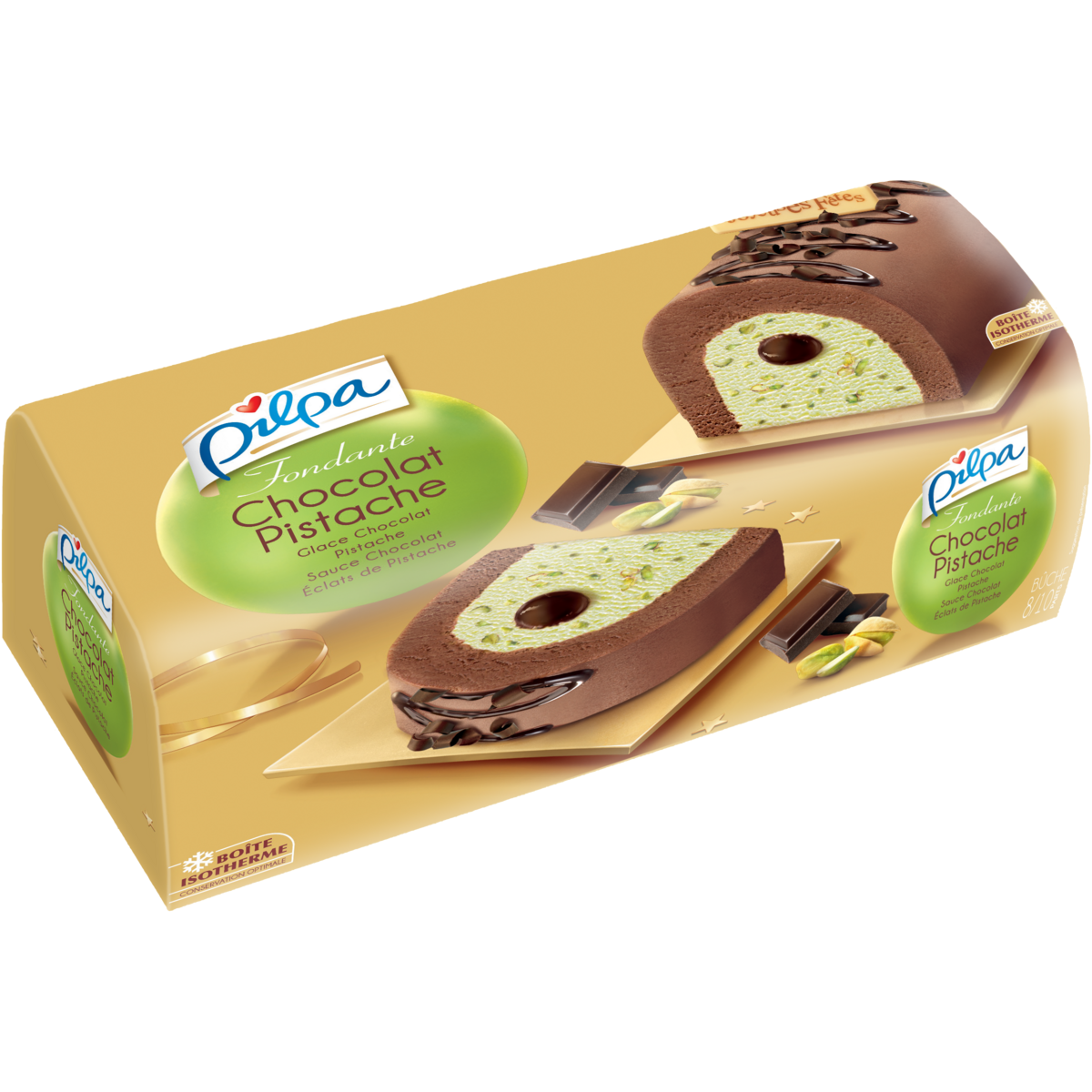 pilpa buche glacee fondante chocolat pistache 8 10 parts 541g pas cher a prix auchan