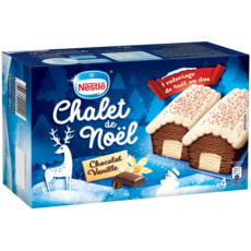 NESTLE Bûchette glacée chalet de Noël chocolat 4 pièces 204g