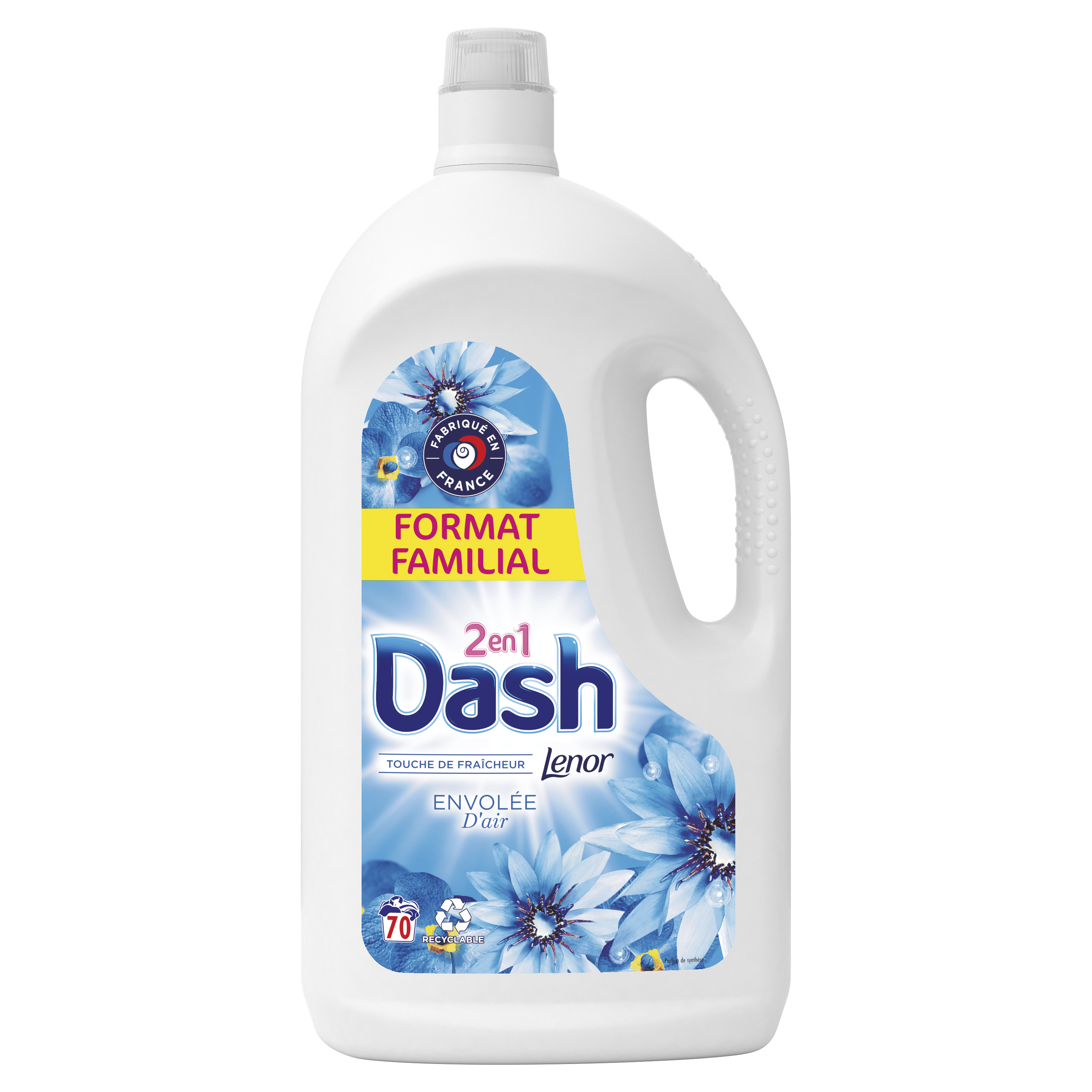 DASH Dash Lessives liquides envolée d'air fraîcheur Lenor 48 lavages  2x1,32l 48 lavages 2x1,32l pas cher 