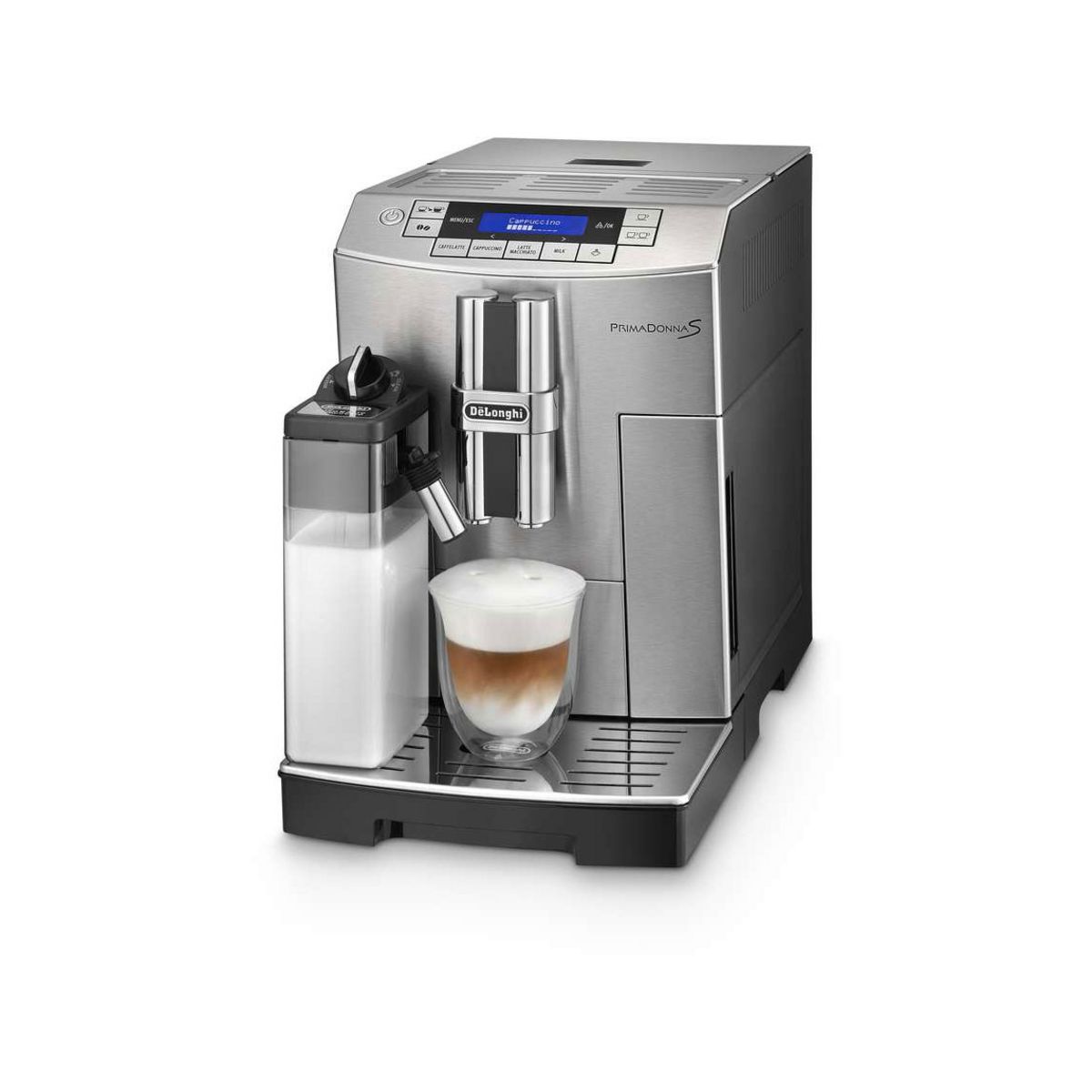 DELONGHI Expresso avec Broyeur ECAM22, réservoirs : 1,8L et grains 250g -  Dim L23,8 x H35,1 x P43 cm Noir ≡ CALIPAGE