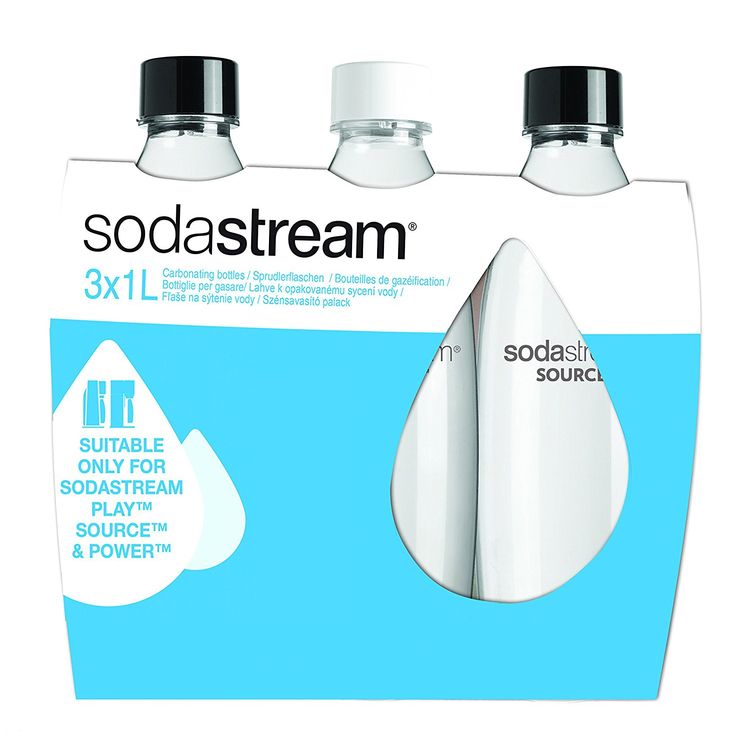 Bouteilles à gazéifier SodaStream standards, sans BPA, gris, 1 L, paq. 3