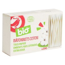 Auchan Cotons Tiges Ecologiques Avec Batons Et Embouts 100 Bio 0 Batonnets Pas Cher A Prix Auchan