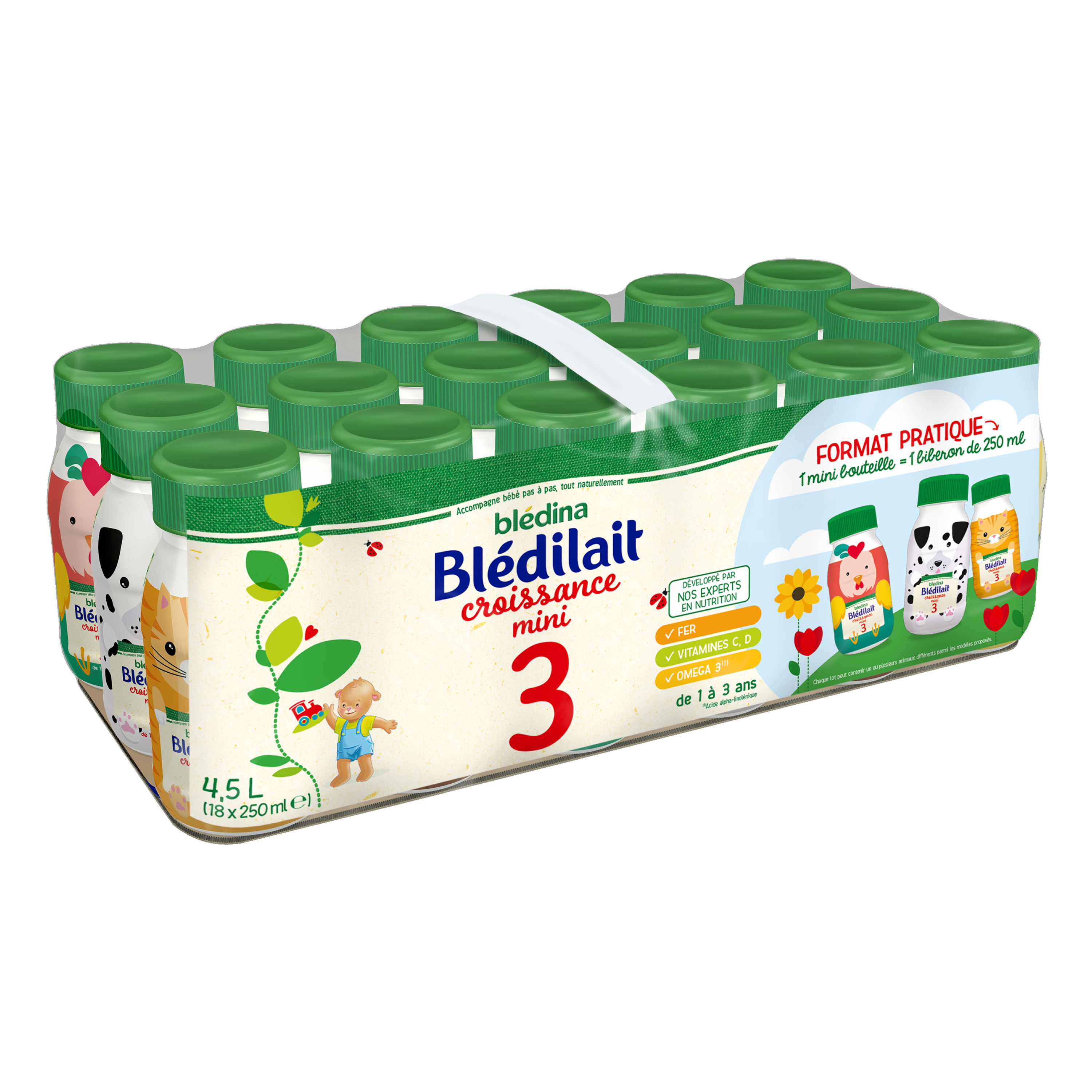 Pack Blédilait croissance de 12 mois à 3 ans, Blédina (1 L x 6)