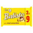 BALISTO Barres chocolatés au miel et amandes 2x9 pièces 333g