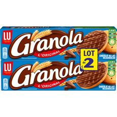 GRANOLA Biscuits sablés nappés de chocolat au lait 2x16 biscuits 2x200g