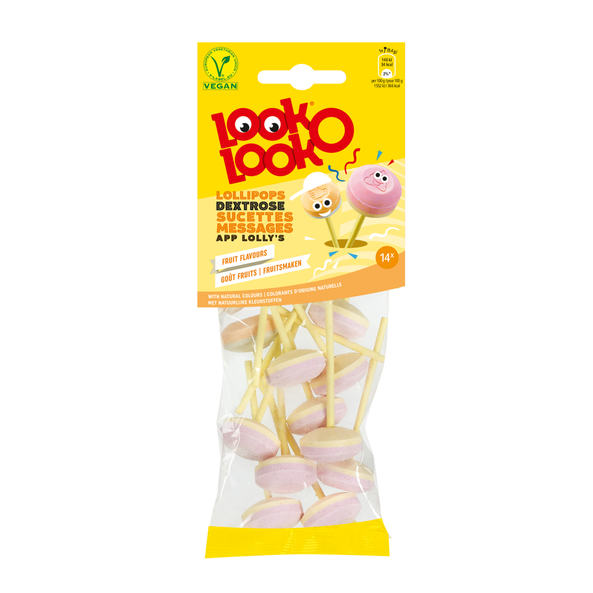LOOK O LOOK Sucettes lolly's goût fruits 130g