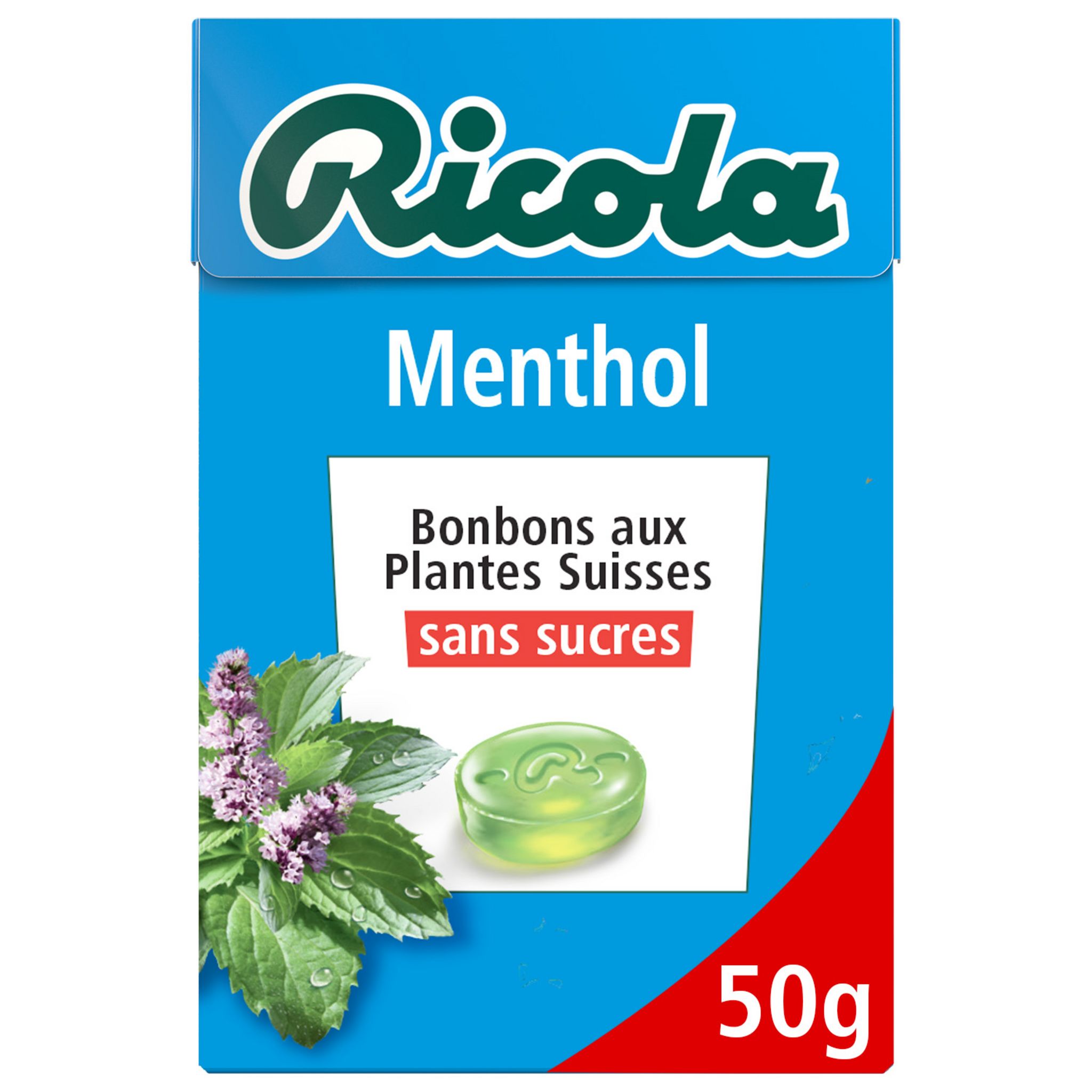 ETUI POCHE MENTHOL RICOLA SANS SUCRE 50G