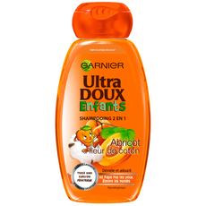 ULTRA DOUX Shampoing enfants 2en1 à l'abricot et fleur de coton 250ml
