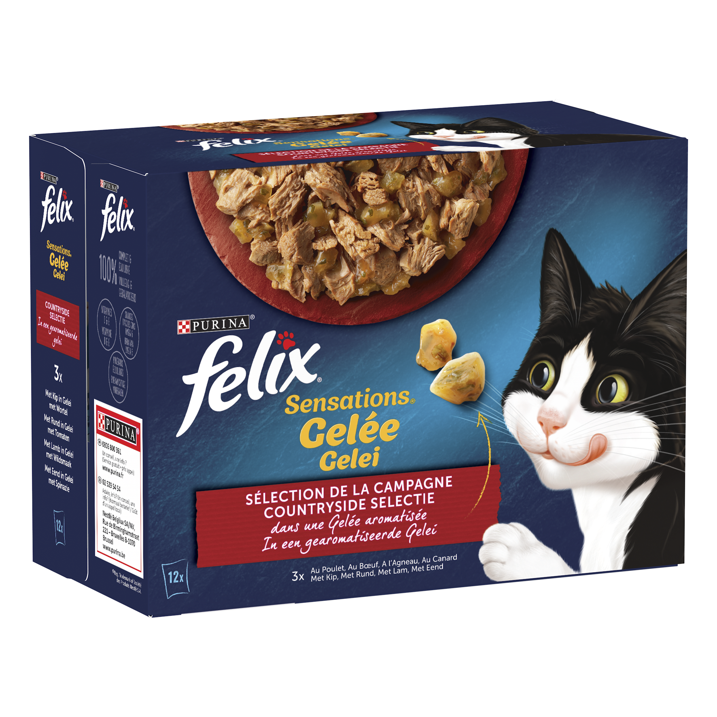 Felix Sachets Repas Sensations Patee Gelee Viandes Pour Chat 12x100g Pas Cher A Prix Auchan