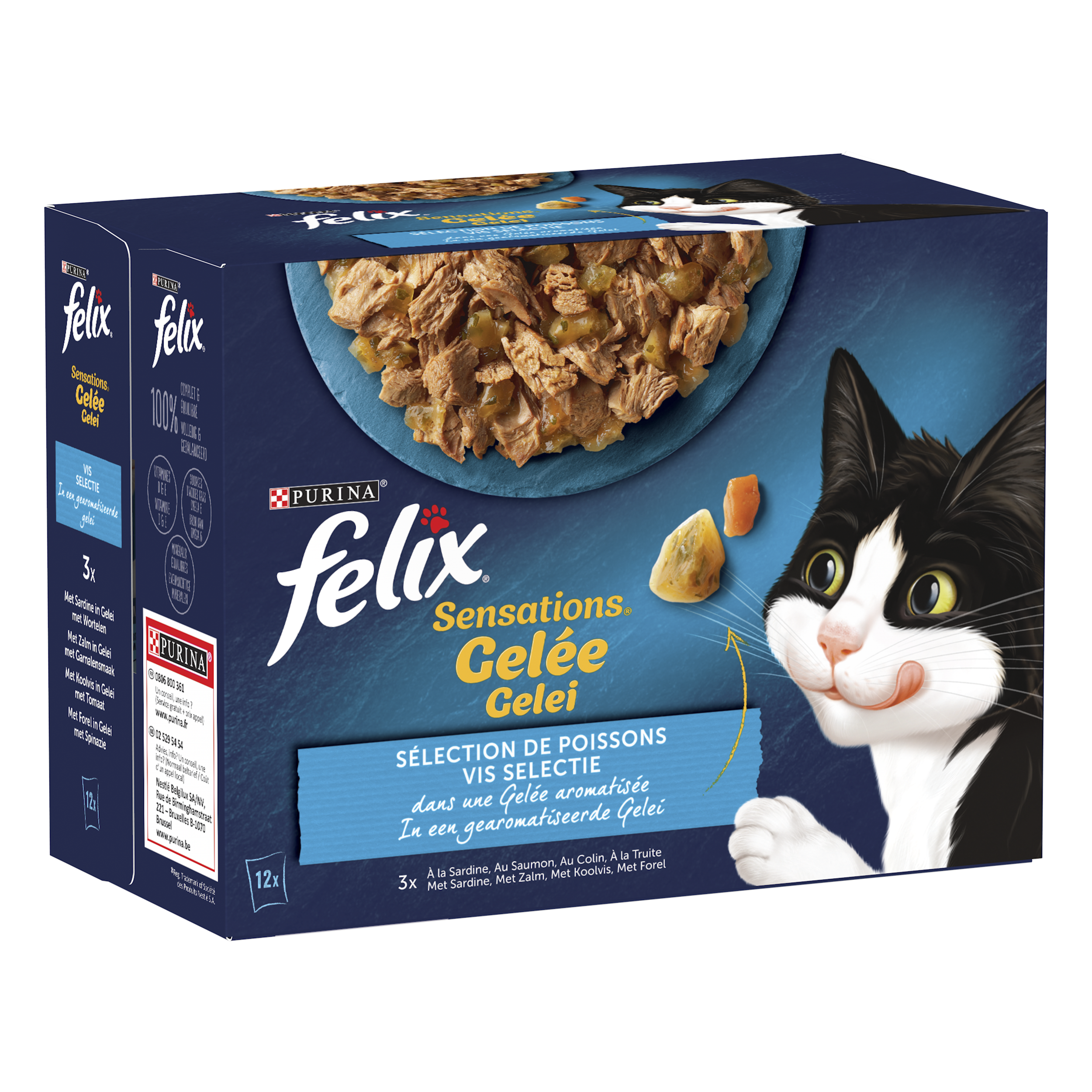 FELIX Sensations en Gelée Viandes et Poissons pour chat adulte