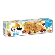 Gerble Gouter Aux Raisins Sans Sel Ni Huile De Palme Moins De Sucres Sachets Fraicheur 4x5 Biscuits 360g Pas Cher A Prix Auchan