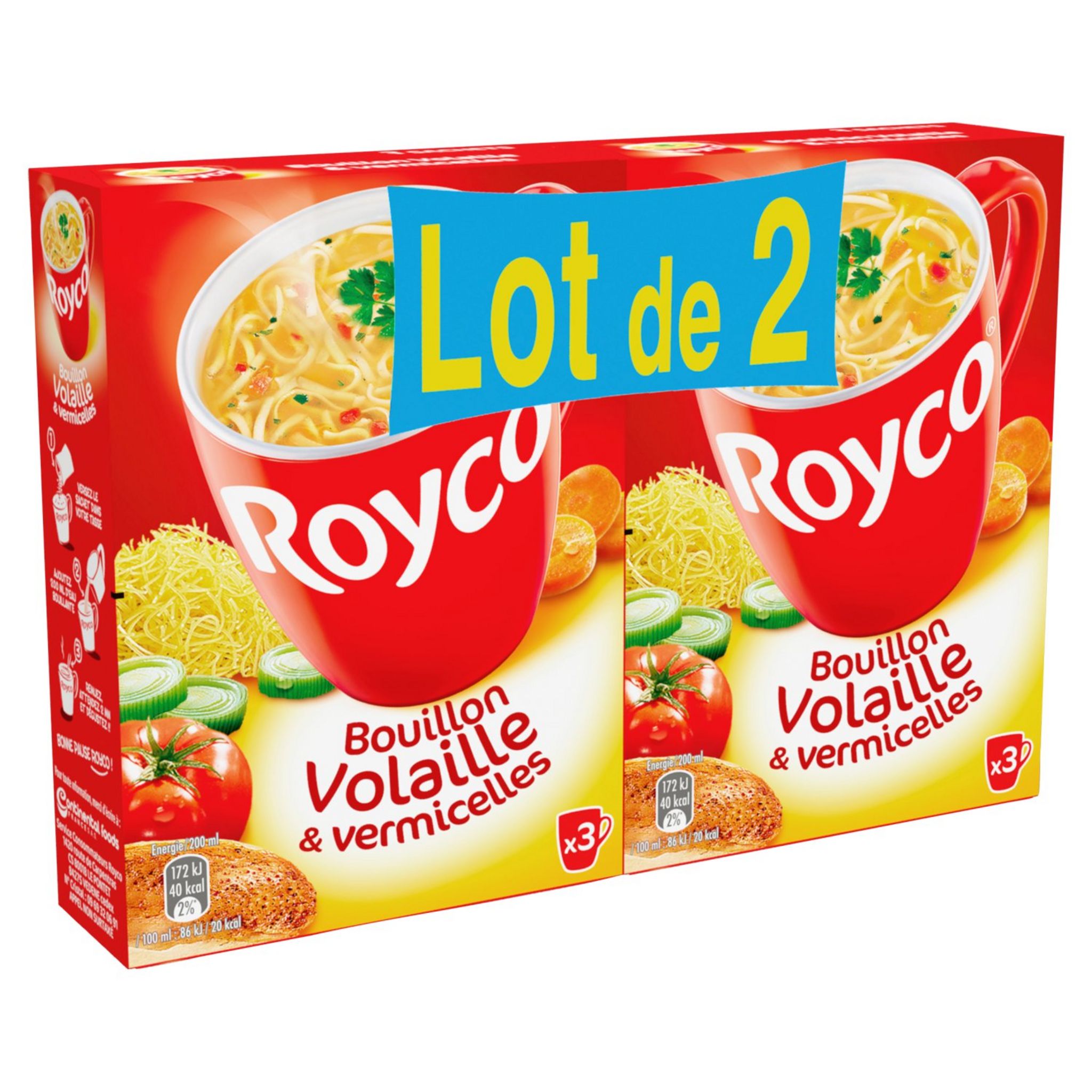 LOT DE 5 - ROYCO - Soupe Minute Soup Bouillon De Volaille et
