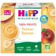 HIPP Petit pot dessert pommes bananes bio dès 4 mois 4x100g