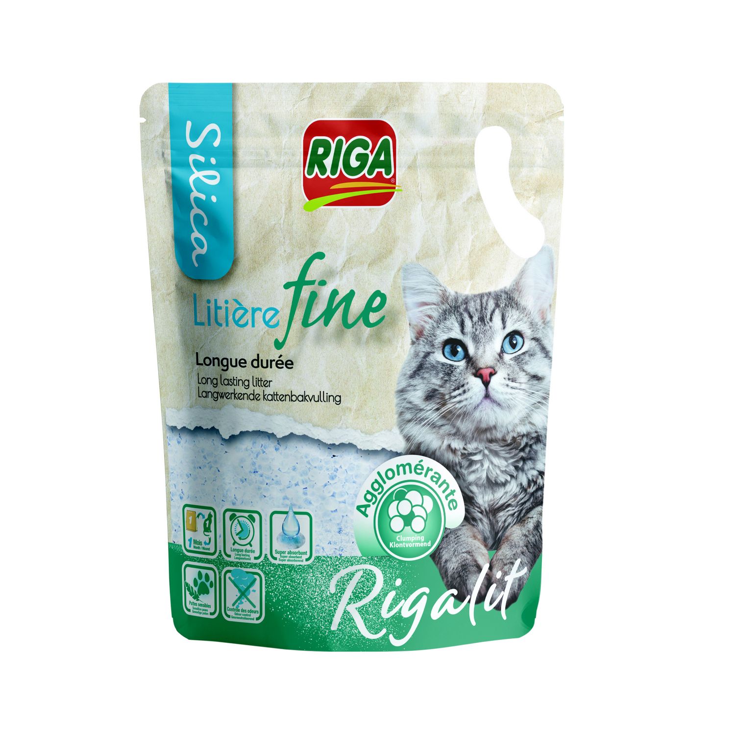 Riga Riga Lit Litiere Silice Fine Et Agglomerante Pour Chat 4l Pas Cher A Prix Auchan